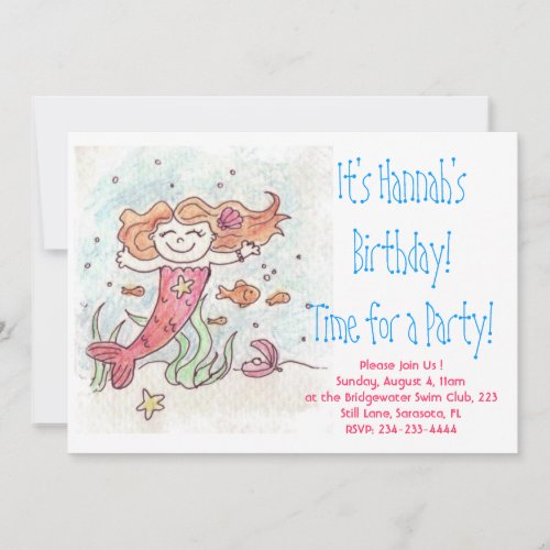 Mermaid Birthday Party Invitation