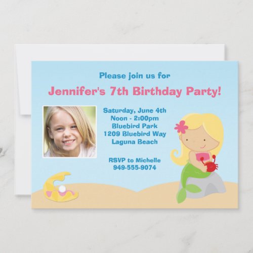 Mermaid Birthday Party Invitation