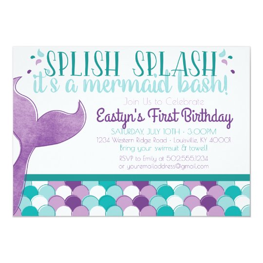 mermaid birthday party invitation zazzle com