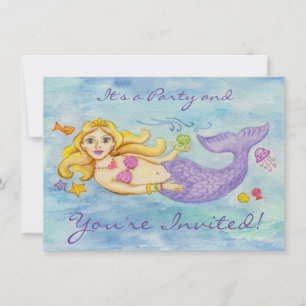Mermaid birthday party invitation