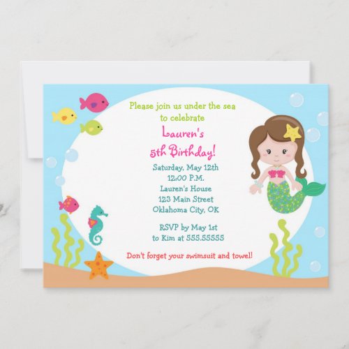 Mermaid Birthday Party Invitation