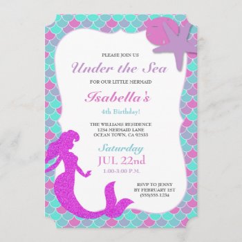Mermaid Birthday Party Invitation by prettypicture at Zazzle
