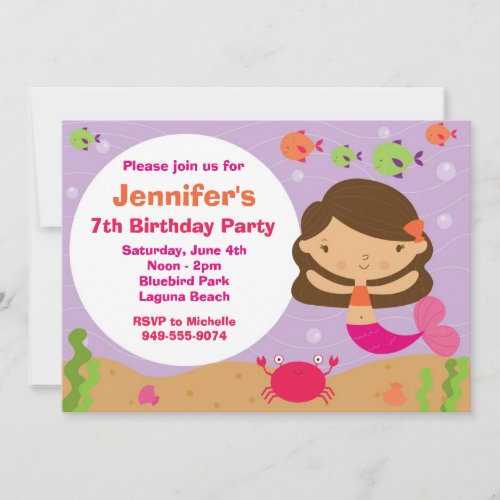 Mermaid Birthday Party Invitation