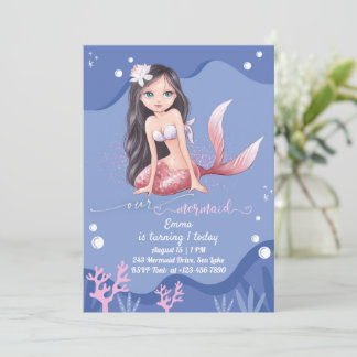 Mermaid Birthday Party Invitation Customizable