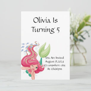 MERMAID BIRTHDAY PARTY INVITATION FOR GIRLS