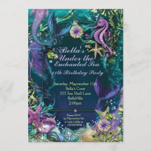 Mermaid Birthday Party Invitations