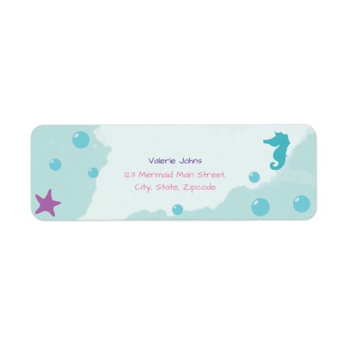 Mermaid Birthday Party Label