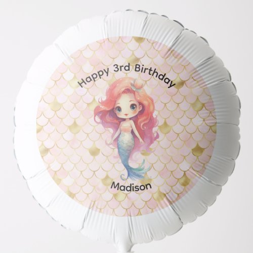 Mermaid Birthday Party Little Girls Helium Balloon