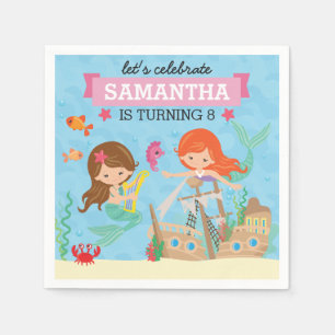 Mermaid Birthday Party Napkins