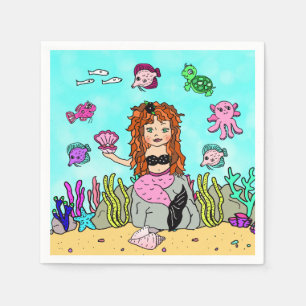 Mermaid Birthday Party Napkins