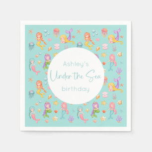 Mermaid Birthday Party Napkins