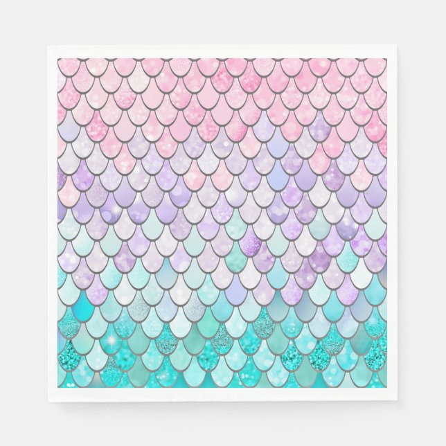 Mermaid Birthday Party Napkins (Front)