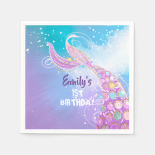 Mermaid Birthday Party Napkins