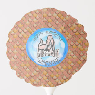 Mermaid Birthday Party Orange Balloon