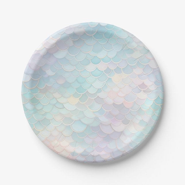 Mermaid Birthday Party Paper Plates (Front)