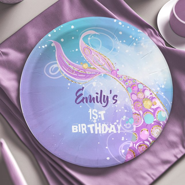 Mermaid Birthday Party Paper Plates (Creator Uploaded)
