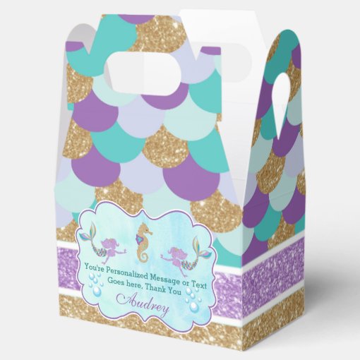 Mermaid Birthday Party Personalized Favor Box | Zazzle