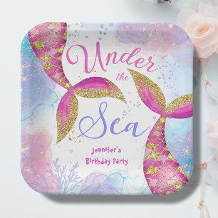 Mermaid Birthday Party Pink Girls Paper Plates