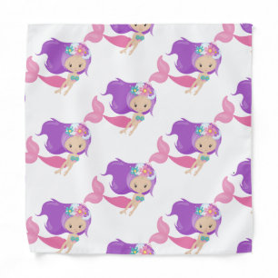 Mermaid Birthday Party Purple Bandana