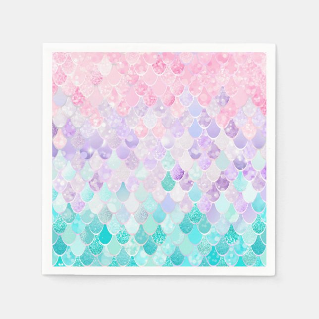 Mermaid Birthday Party Supplies, Paper Napkins (Front)