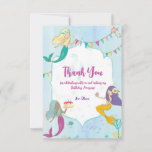 Mermaid Birthday Party  Thank You Card