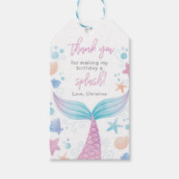 Mermaid Birthday Party Thank You Favor Tags
