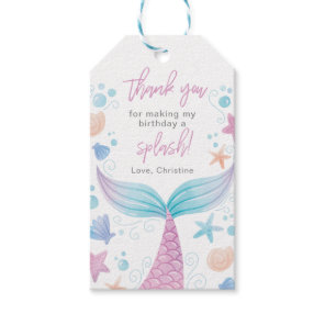 Mermaid Birthday Party Thank You Favor Tags