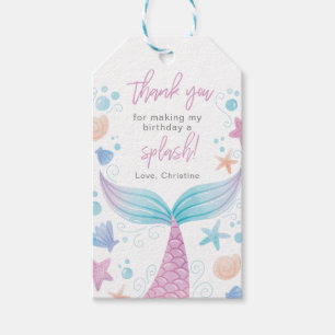 Mermaid Birthday Party Thank You Favor Tags