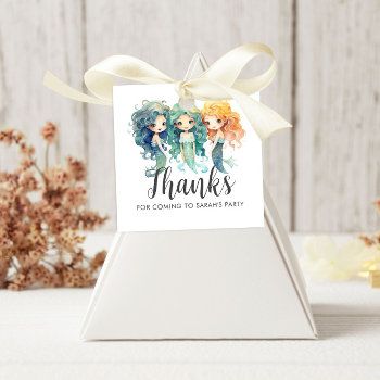 Mermaid Birthday Party Thank You Favor Tags by lilanab2 at Zazzle