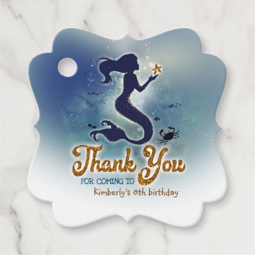 Mermaid Birthday Party Thank You Favor Tags