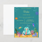 MERMAID BIRTHDAY PARTY THEME FOR GIRLS ANNOUNCEMEN (Front/Back)