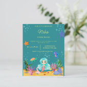 MERMAID BIRTHDAY PARTY THEME FOR GIRLS ANNOUNCEMEN (Standing Front)