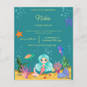 MERMAID BIRTHDAY PARTY THEME FOR GIRLS ANNOUNCEMEN (Front)