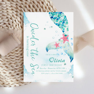 Mermaid Birthday Party Under The Sea Invitation
