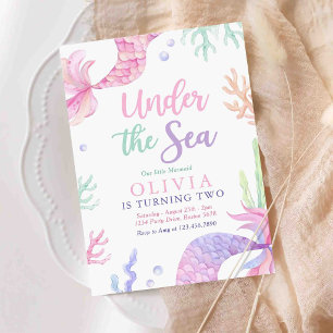 Mermaid Birthday Party Under The Sea Mermaid Invitation
