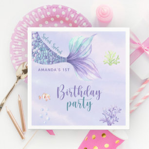 Mermaid Birthday Party Under The Sea Mermaid Napkins