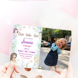 Mermaid Birthday Party Under The Sea Party Invitation