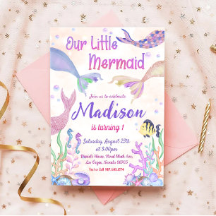 Mermaid Birthday Party Under The Sea Party Invitation