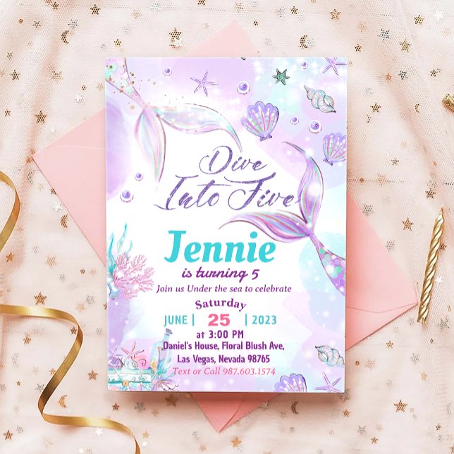 Mermaid Birthday Party Under The Sea Party Invitation (Creator Uploaded)