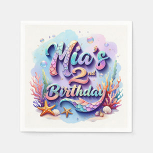 Mermaid Birthday Party – Under the Sea Party Napk Napkins
