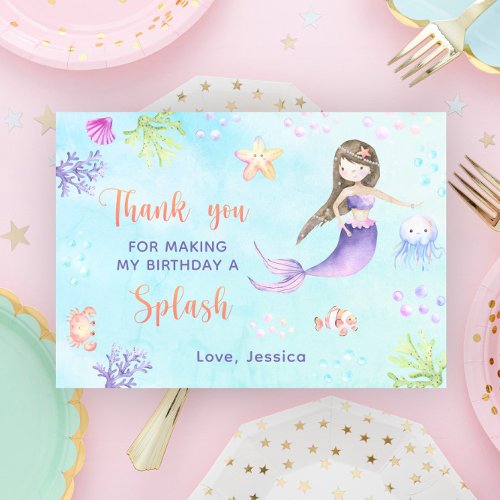 Mermaid Birthday Party Under The Sea the Thank you