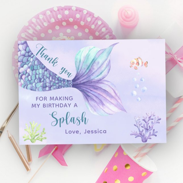 Mermaid Birthday Party Under The Sea the Thank you (Creator Uploaded)