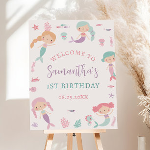 Mermaid Birthday Party Under The Sea Welcome Foam Board