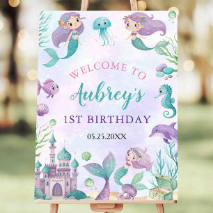 Mermaid Birthday Party Under The Sea Welcome Foam Board
