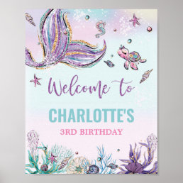 Mermaid Birthday Party Under the Sea Welcome Sign
