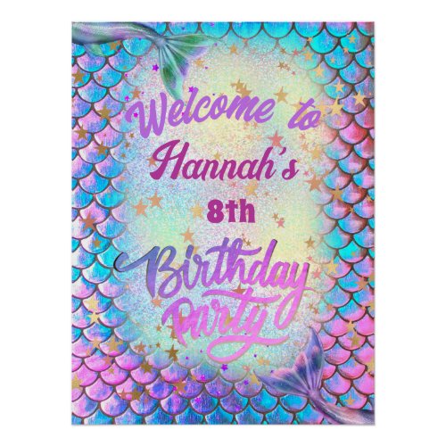 mermaid Birthday party Welcome sign