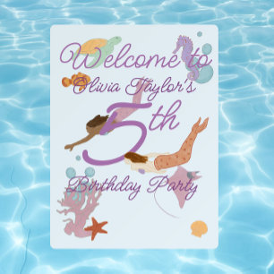 Mermaid Birthday Party Welcome sign 