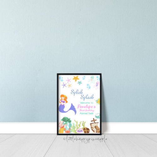 Mermaid Birthday Party Welcome Sign