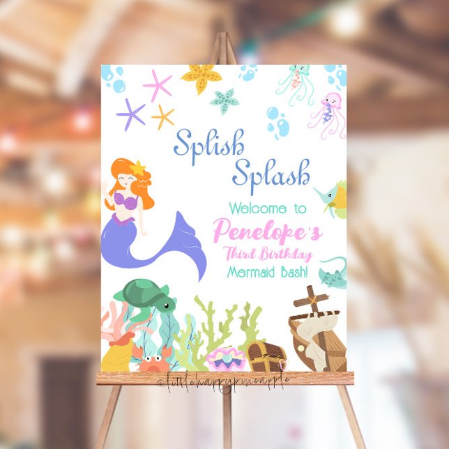 Mermaid Birthday Party Welcome Sign (Creator Uploaded)