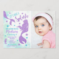 Mermaid Birthday Photo Invitation / Under the Sea